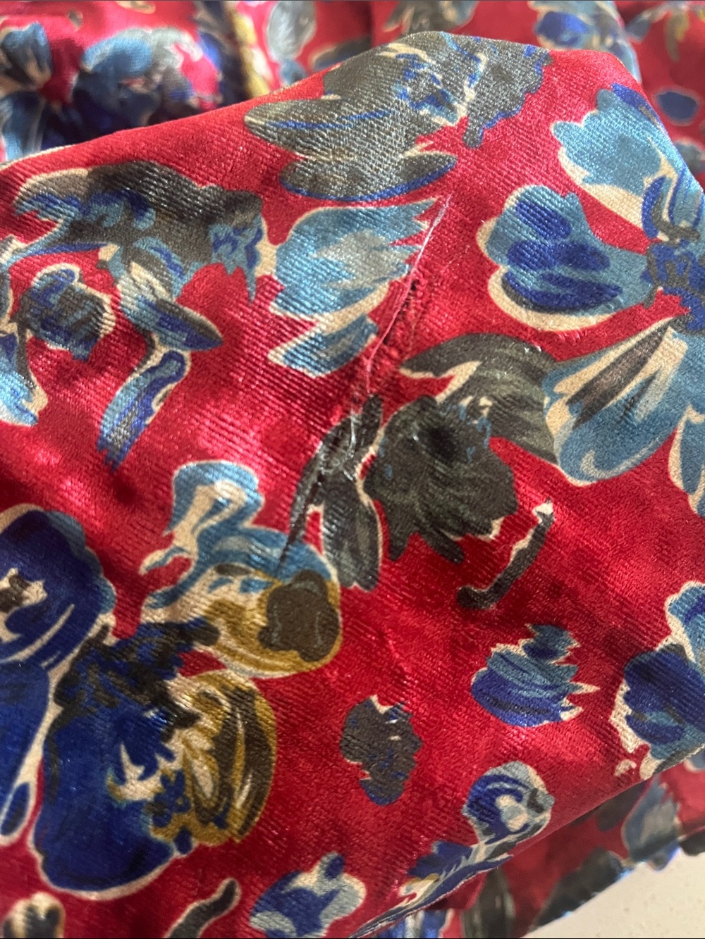 Natural Life Lisa Velvet Maxi Skirt - Red Blue Floral - Picture 11 of 12